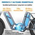 thumbnail image 7 of Fucare Gemini X 750W Electric Bike for Adults Woman Dual Battery Cruise Control 28Mph 20" 4.0 Fat Tire 5.3" Color Display Shimano 7 Speeds Commuter Bike UL Certified, 7 of 7