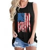 Women Flag Pattern Printed Sleeveless Independence Day Top