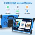 thumbnail image 3 of Antemper 10 inch kids tablet with Android 13, 8GB RAM 64GB ROM 6000mAh, HD Touch Screen, Parental Control, Kid-Proof Case, Bluetooth, Wifi (Blue), 3 of 9