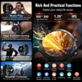 thumbnail image 5 of Montre Intelligente pour Hommes, Montre de Sport Bluetooth Extérieure, Moniteur de Sommeil Entraînement Physique HD 1.39 Po pour Android iOS, avec Podomètre Mode Sport, 5 of 5