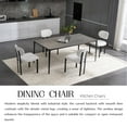 thumbnail image 4 of UHOMEPRO Dining Chair Set of 2, Mid-Century Linen Fabric Upholstered Kitchen Chairs with Metal Legs, 2PCS Dining Room Chairs Side Chairs for Dining Room Kitchen, Curve Back Design, Beige+Black, 4 of 8