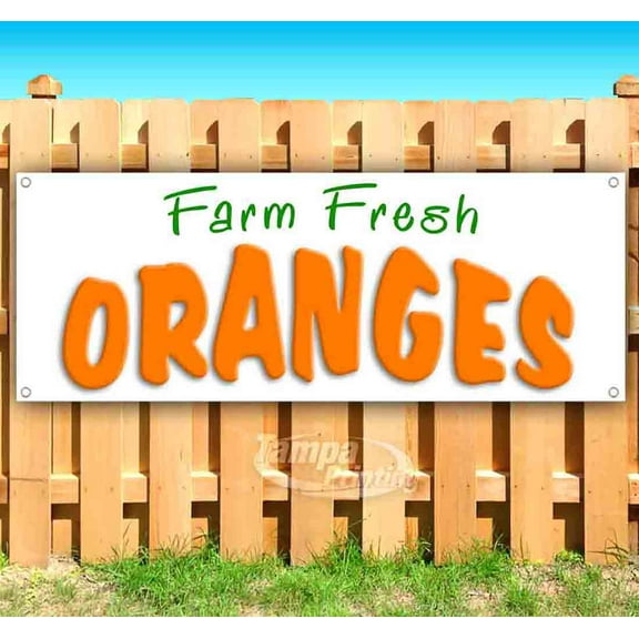 Farm Fresh Oranges 13 oz Vinyl Banner With Metal Grommets
