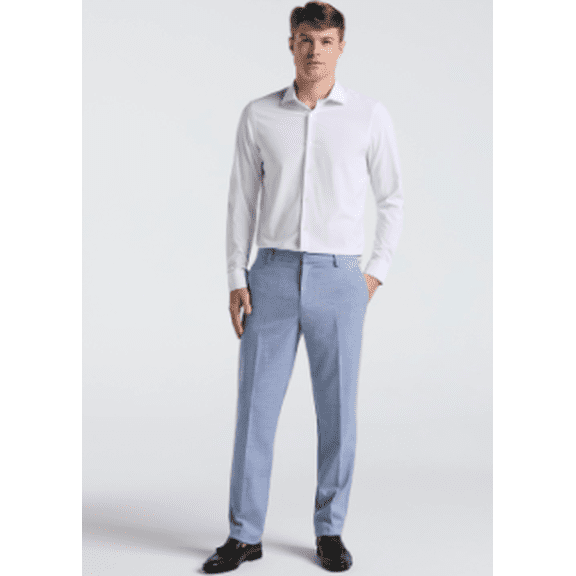 Perry Ellis Portfolio Mens Modern fit Dress Pants 36 / 34 Light Blue Solid
