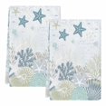thumbnail image 2 of Starfish Coastal Kitchen Towels Set of 2, Nautical Summer Beach Coral Shell Ocean Absorbent Dish Towels for Kitchen, Microfiber Hand Towel, Quick Drying Tea Towel for Cleaning Decorative Dishcloths, 2 of 7