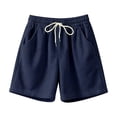 thumbnail image 4 of Inglocry Men's Corduroy Shorts Casual Elastic Waist Drawstring Summer Beach Vacation Shorts with Pockets 2026 Navy 3XL, 4 of 4