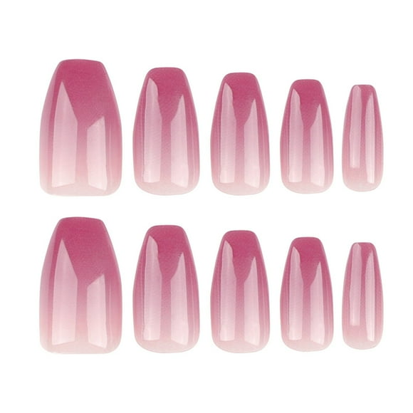 Bagmrteho Coffin Shaped on Nails Medium Length Nail Tips for Acrylic Nails Clear And Natural False Toenails Clear Acrylic Nail on Clear Acrylic Nails Designer Long Clear Curved Nail Tips