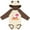Natural & Brown w Ears, variant on Cancun Mexico Sunset Girls Long Sleeve Baby Bodysuit