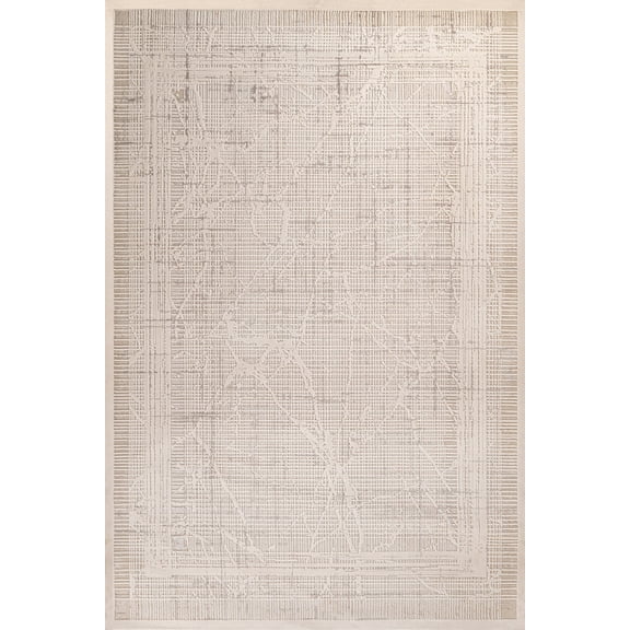 Cream Framed Area Rugs for Living Room Washable Rugs Boho Moroccan Area Rug Soft Neutral Geometric Bohemian Carpet Distressed Indoor Rug for Bedroom Dining Room Office Foldable Nonslip Rug