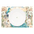 thumbnail image 2 of Peacock and Flowers 4 PCs Placemats Set Linen Non-Slip Table Mat Rectangular Washable for Dining Kitchen Party 12"x18", 2 of 8