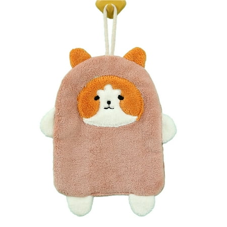 

Cartoon Animal Lovely Dog Wipe Towel Absorbent Hanging Wash Hands Towel Soft Plush Handkerchief Wipe Clean Cloth