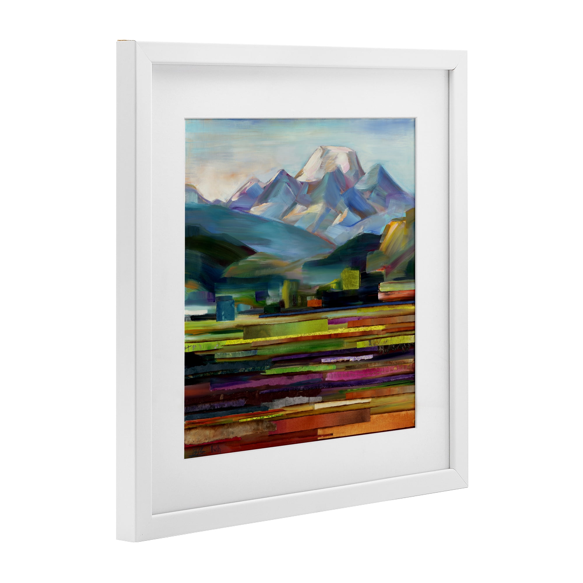 Stupell Industries Nature's Layers Mountain Scene White Framed Print Under Glass, design by Borcherding