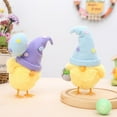 thumbnail image 6 of Easter Chick Figurines for Holiday Decorations with Fluffy Yellow Body and Colorful Hats, Made of Fabric, 6 of 9