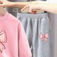 thumbnail image 5 of TOWED22 Toddler Baby Girl Outfits Ruffle Long Sleeve Print Tops + Flare Pants Set Toddler 2Pcs Fall Winter Clothes,Pink,7-8 Y, 5 of 5