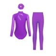 thumbnail image 2 of TTAO Girl's Full Body Dance Unitard Athletic Jumpsuit Active Bodysuit Biketard Tracksuit Figure Skating Outfit Purple 12, 2 of 5