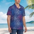 thumbnail image 3 of Pofeuu Ireworks In The Night Sky Print Hawaiian Shirt for Men Sleeves Casual Button Down Summer Beach Dress Shirts T-Shirts,3X-Large, 3 of 7