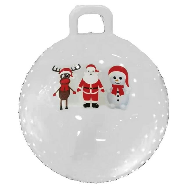 Christmas Theme Yoga Ball Lightweight Anti-slip PVC Handle Hopper Ball for Exercise