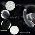thumbnail image 5 of Rhinestone Fluffy Steering Wheel Cover Comfortable Non-Slip Luxury Faux Wool, Universal Fit for 14.5-15 Inches Steering Wheels, 5 of 10