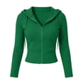 thumbnail image 3 of ClodeEU Women's Full Zip Hooded Long Sleeve Jacket with Drawstring, Casual Slim Fit Outerwear ,Women's S-XXL, 3 of 7