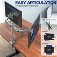 thumbnail image 3 of VIVO Gray Dual Monitor Desk Mount Stand, Fits Computer Screens up to 30", 3 of 7