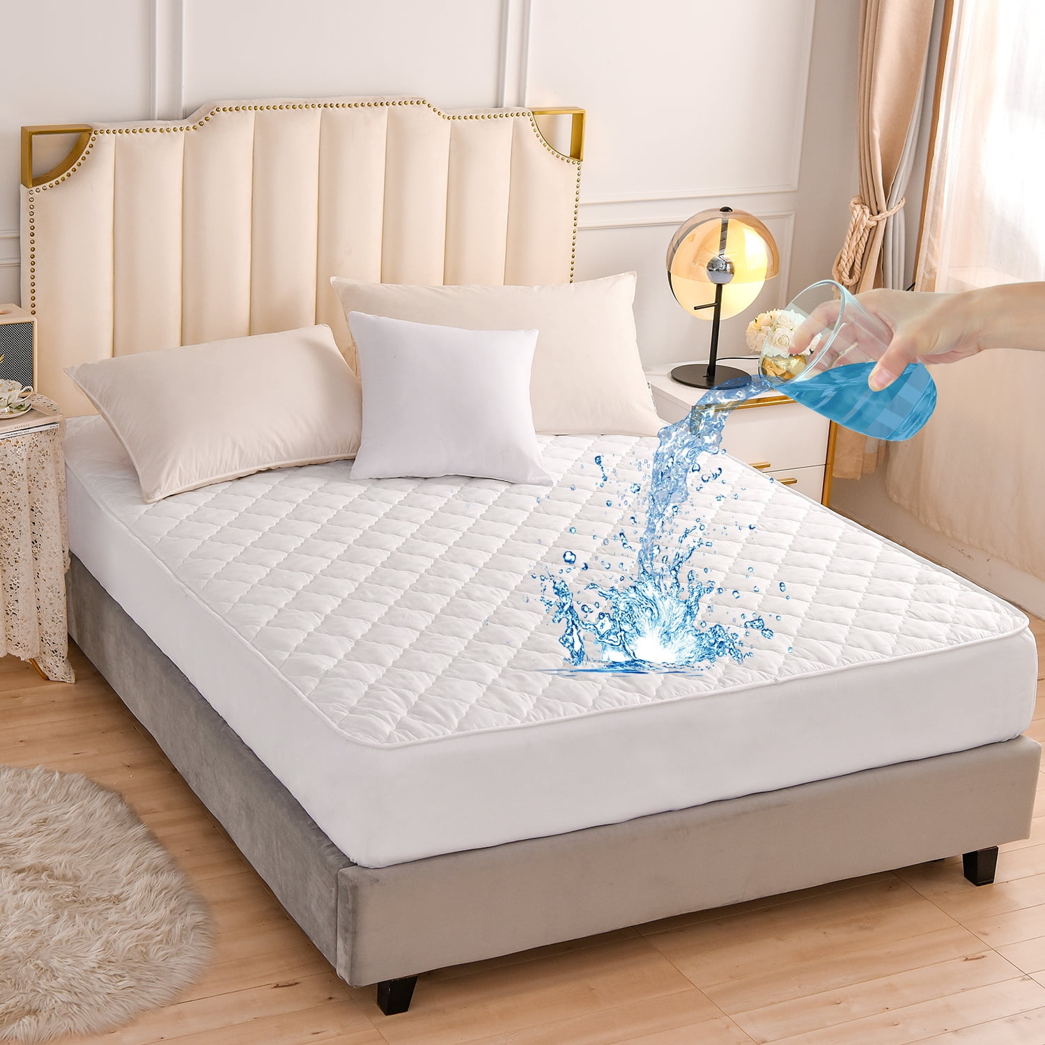 NTBED White Full Mattress Protector Waterproof Mattress Pad Cover