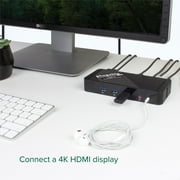Plugable USB C Docking Station with Charging, Compatible with Thunderbolt 3 and USB-C MacBooks and Specific Windows, Chromebook, Linux Systems (HDMI Display, 60W Charging, Ethernet, 3x USB 3.0 Ports)