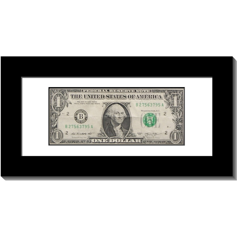CreativePF [3.5x8.5bkw] Black First Dollar Frame with White Matting