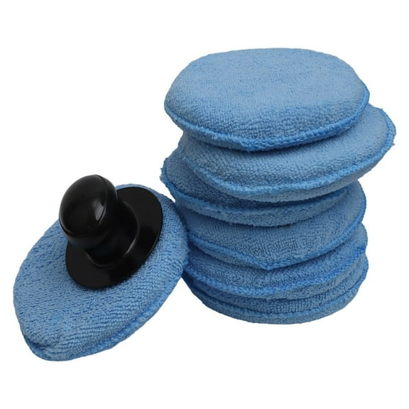 DAMIFU 8Pcs/set Car Waxing Polishing Sponge With Handle Car Wax Applicator Pad Car Detailing Hand Polishing Pad Detailing Care Tools