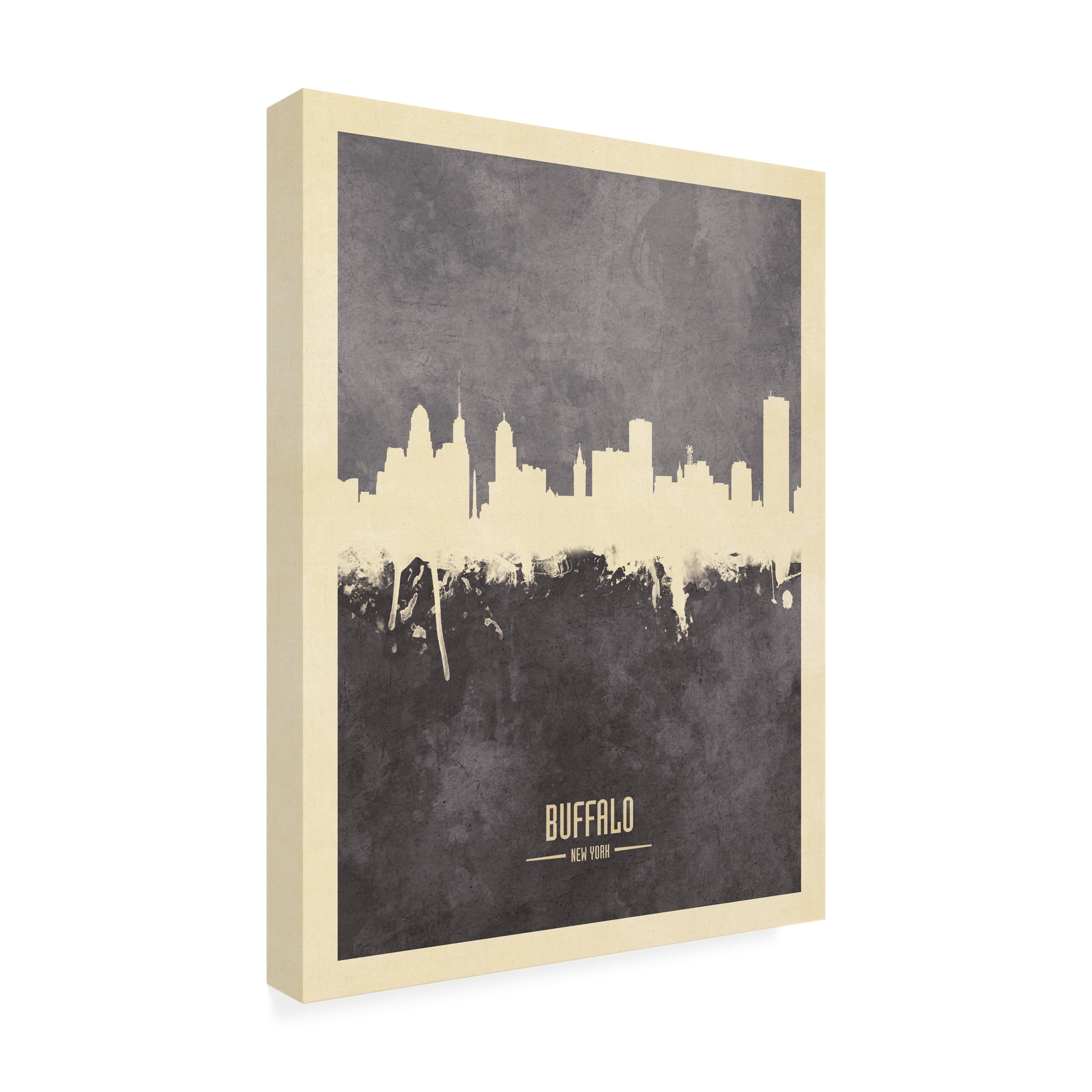 Michael Tompsett 'Buffalo New York Skyline Gray' Canvas Art