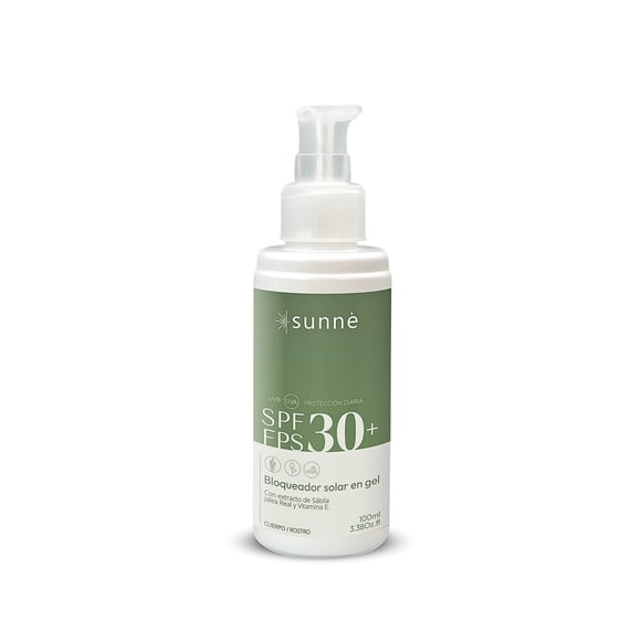 SUNNÈ Bloqueador Solar Facial en Gel FPS 30 – Textura Ligera, Uso Diario, Ideal para Piel Grasa y Antes del Maquillaje