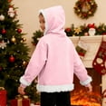 thumbnail image 5 of Jinhomg Girls Zip up Hoodie Jacket Sherpa Lined Jackets Kids Cute Fur Trim Hooded Sweatshirts Warm Winter Fleece Coats Outwear with Pockets, 5 of 6