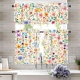 thumbnail image 2 of Boho Kitchen Curtains and Valances Set, 2D Printed Cafe Short Window Curtains for Bathroom Dining Room Minimalist Geometric Tier Treatment Drapes, 2 of 8