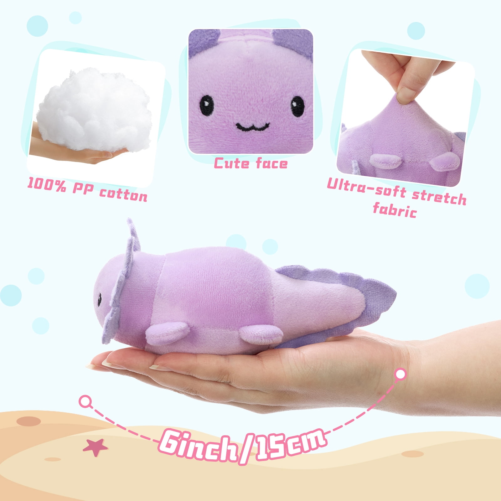 MaoGoLan 5Pcs Axolotl Stuffed Animals Set 6'' Stuffed Axolotl Glow In The Dark Bulk Plush Toy