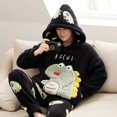 thumbnail image 4 of Warm Cute Fleece Pajamas For Men Thick Plush Pajama Sets Winter Male Sleepwear Coral Velvet Flannel Clothes Home Suit Пижама tzw, 4 of 7
