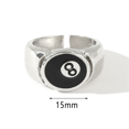 thumbnail image 2 of 8 Ball Pool Ball Ring,Adjustable Number Black 8 Eight Pool Billiard Ring, for Pool Lovers, Billiards Men'S Ring, 2 of 7