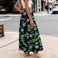 thumbnail image 7 of ZToonmas Women's Floral Print Tiered Maxi Skirt Elastic Waist Drawstring Skirt with Pockets for Summer Casual and Vacation, 7 of 7