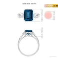 thumbnail image 4 of ANGARA Natural Emerald Cut 4 ct London Blue Topaz Twist Shank Ring in 14K White Gold for Women (Size-10x8mm) | Anniversary, Jewelry Gift for Women | Natural London Blue Topaz Ring, 4 of 9