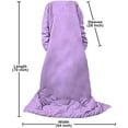 thumbnail image 6 of Lightweight Wearable Comforter/Blanket for Adult Women and Men, Super Soft Comfy Warm Plush Throw with Sleeves Wrap Robe - 6ft Size, Lilac, 6 of 6