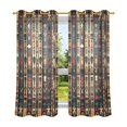 thumbnail image 6 of Yayeee Window Curtains Light Filtering 63"x52" Grommet Panel Pair Home Living Room Decor, Beige Geometric, 6 of 7