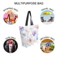 thumbnail image 7 of FORMRS Womens Canvas Tote Bag with Zipper Inner Pocket Shoulder Handbag, Purple Flower Pattern, 7 of 7