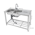 thumbnail image 6 of 201 Stainless Steel Kitchen Sink, 2-Bowl Design with Pull-Out Spray Faucet, 220LBS Capacity, Free Standing for Home, Commercial., 6 of 19