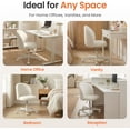 thumbnail image 7 of Favory Office Vanity Chair with Wheels Comfy Desk Chair for Girls Cute Computer Small Armless Adjustable Height Swivel for Home Bedroom Task-White, 7 of 7