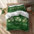 thumbnail image 2 of St. Patrick's Day Full Size Comforter Set, Green Stripes Shamrock Leaf Diamonds Plaid Bedding for All Seasons, 4 Pcs Bed Set, 1Quiltcover (86"x86") ,1Sheet(80"x116"), 2Pillowcases (30"x20"), 2 of 12