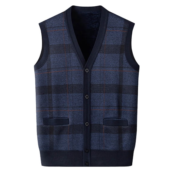 GBSYEWXS Vest Sweater For Men V-Neck Sleeveless Knit Knit Solid Color Dark Gray Sweaters