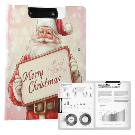 A4 Double Clip File Folder 18.9×12.6in Clipboards Foldable Binder Holds 80 Sheets Project Folder for Office Home Stylish Santa Claus A4 Double Clip File Folder 18.9×12.6in Clipboards Foldable Binder Holds 80 Sheets Project Folder for Office Home Stylish Santa Claus