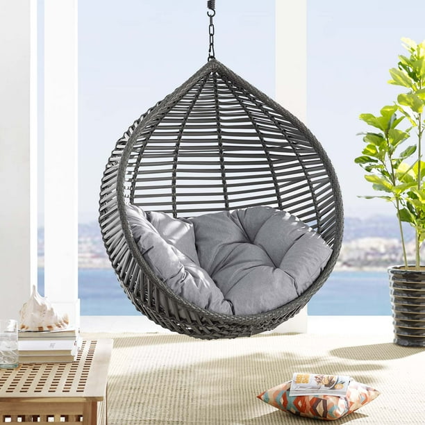 Modway Garner Teardrop Outdoor Patio Swing Chair Without Stand, Gray - Walmart.com - Walmart.com