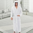 thumbnail image 6 of Naierhg Men Hooded Bathrobe with Adjustable Belt Super Soft Fluffy Highly Absorbent Solid Color Pocket Design Male Bathrobe, 6 of 7