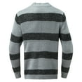 thumbnail image 4 of Mens Sweater, Casual Pullover Striped Round Neck Knitted Sweater Jacket, Autumn Winter Daily Wear, Soft Knit Fabric, Comfortable Outerwear, Trendy Men's Clothing, 4 of 6