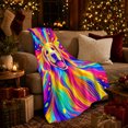 thumbnail image 3 of Psychedelic Golden Retriever Pop Art, Playful Pet Portrait Pattern, Warm Flannel Blanket for Living Room and Bedroom, Dog Lovers Just Because Gift, Pet Lover Home Decor, 3 of 9