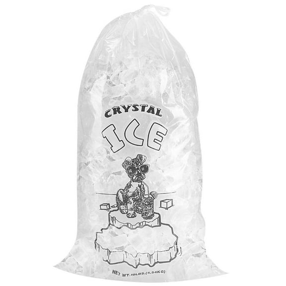 10lb Ice Bags with Drawstring Handle (Pack of 500 Individual Bags)