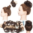 thumbnail image 4 of SEGO Messy Human Hair Bun Extensions Straight/Curly Hair Bun Hairpiece for Updo Style Chignon for Women Donut Ponytail, 4 of 8